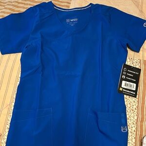 WonderWink scrub healthcare Royal Blue Scrub Top size xs NWT W123